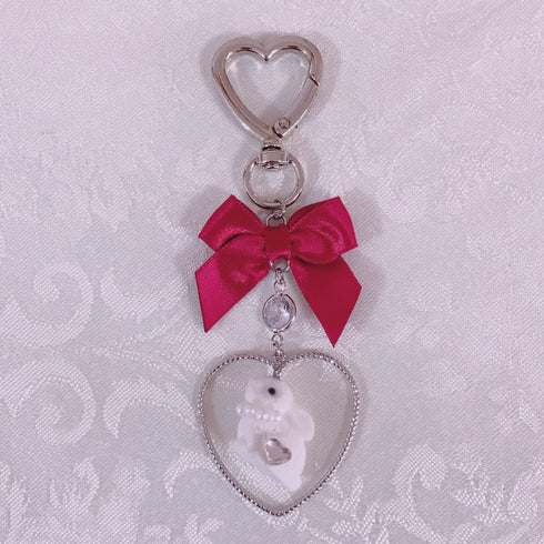 <09161>Rabbit in Heart Charm(Red)