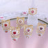 <09162>Gold Color Lace Ring Heart Bijou Red