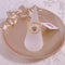 <09163>Gold Color Lace Ring Heart Bijou Clear