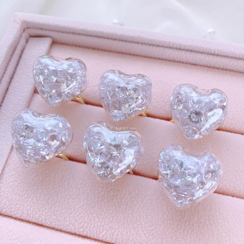 <09170>Clear Heart Jewel Ring