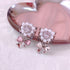 <09178>Silver Color Lace Ring Pink Ribbon