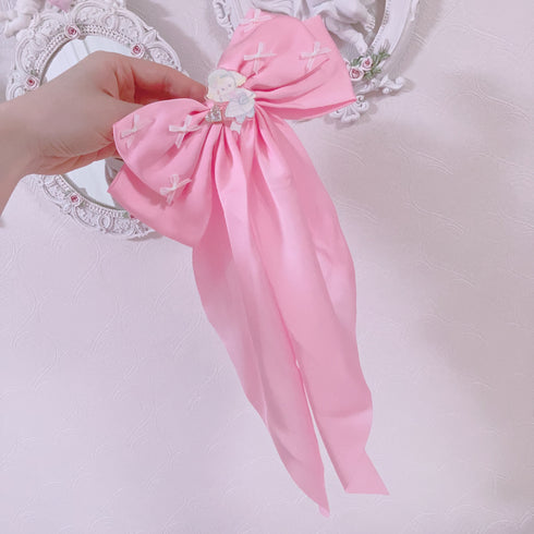 <09181>fluffy bunny collaboration Barrette(Yellow rabbit)