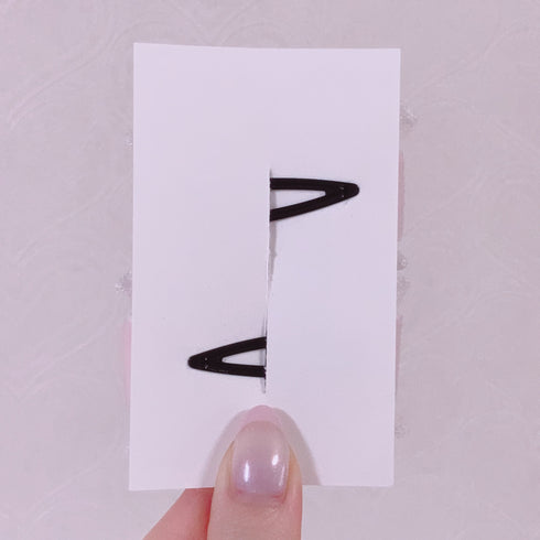 <09185>Velvet Ribbon Hair Clip Pink×Arrow