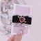 <09186>Velvet Ribbon Hair Clip Black×Arrow
