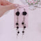 <09188>Black rose Earrings