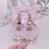 <09193>Snowflake Earrings(Pink ribbon)