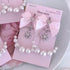 <09193>Snowflake Earrings(Pink ribbon)