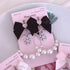 <09194>Snowflake Earrings(Black ribbon)