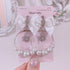 <09195>Snowflake Earrings (White ribbon)