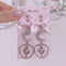 <09198>Pink ribbon&moon Clip-On Earrings