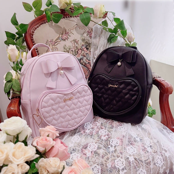 ハート♡を運んでリュック LL-1008 【ブラック ベージュ ラベンダー】