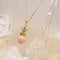 <10006>strawberry&swan ribbon necklace (pink)