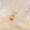 <10009>strawberry&open heart necklace (elegant rose)