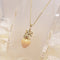 <10013>strawberry&ribbon rabbit necklace (brilliant pink)