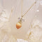 <10017>small flour&ribbon charm necklace (elegant rose)