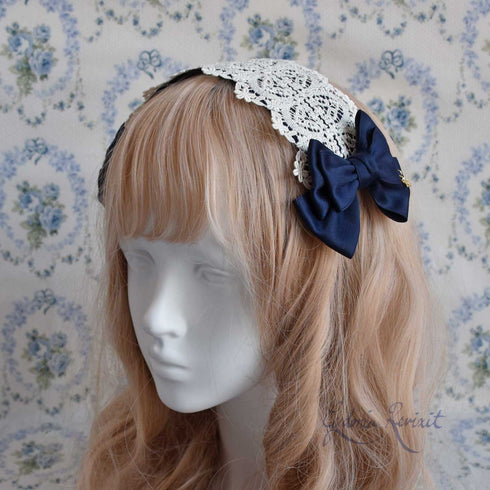 <10022>Blumentanzレースヘッドドレス ネイビー