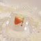 <10025>half cut strawberry ring star charm (elegant rose)