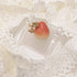 <10031>half cut clown strawberry ring ribbon (pure red)