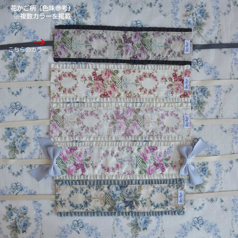 <10031>Muguet&Roseヘッドドレス(リバーシブル) ダークグレー×ブラックフリル