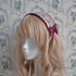 <10032>Muguet&Roseヘッドドレス(リバーシブル) ダークグレー×ワインフリル