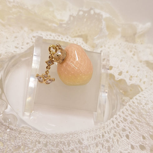 <10034>half cut clown strawberry ring swan (pink)