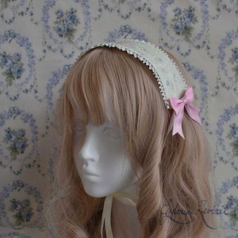 <10037>Rose Vineヘッドドレス ペールグリーン(長さ25cm)