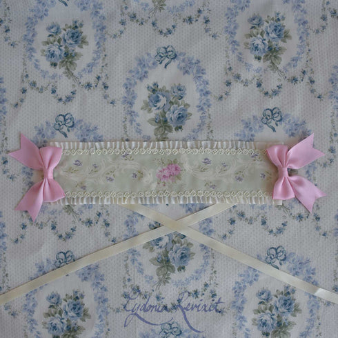 <10037>Rose Vineヘッドドレス ペールグリーン(長さ25cm)