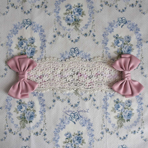 <10040>Ripple Flower Laceヘッドドレス ピンク×ローズリボン