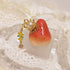 <10042>princess strawberry ring big half (pure red)