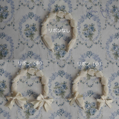 <10042>Tulle&Pearlふわふわカチューシャ アイボリー