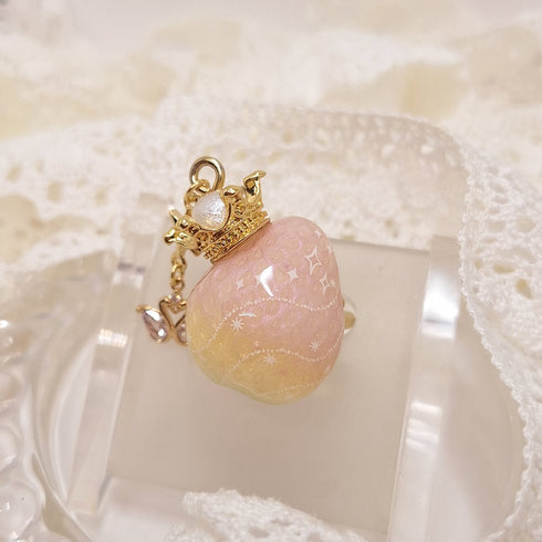 <10043>princess strawberry ring half swan (brilliant pink)