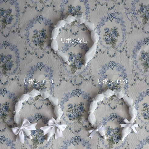 <10043>Tulle&Pearlふわふわカチューシャ ホワイト