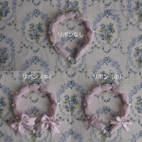 <10045>Tulle&Pearlふわふわカチューシャ ライトピンク