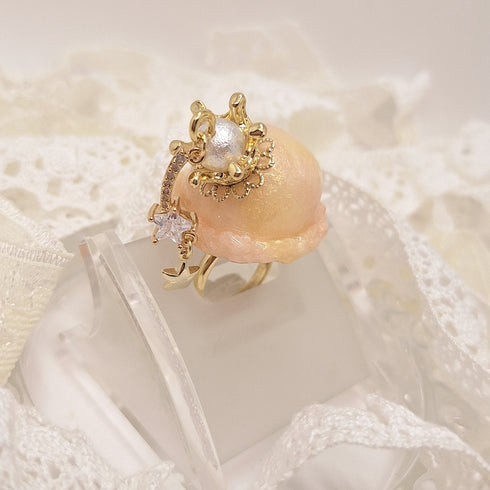 <10046>clown ice ring peach mix
