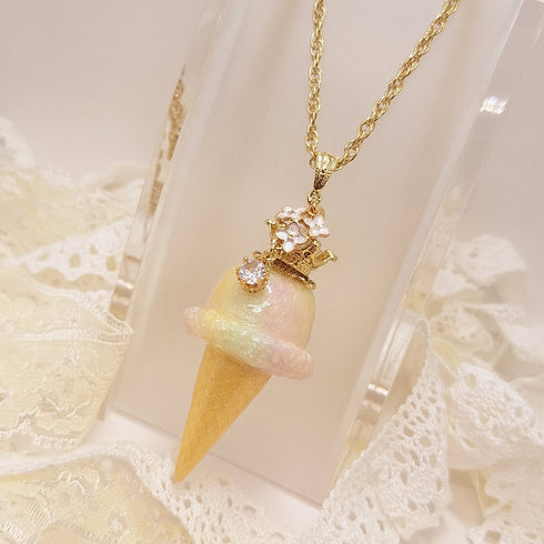 <10047>clown ice necklace rainbow big