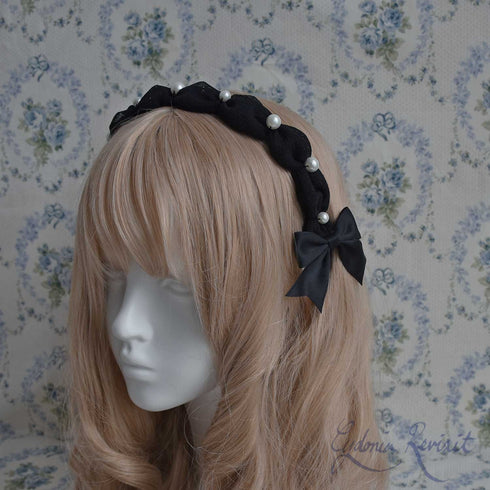 <10048>Tulle&Pearlふわふわカチューシャ ブラック
