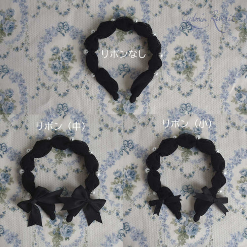 <10048>Tulle&Pearlふわふわカチューシャ ブラック