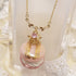 <10054>princess macron necklace gold lace (pink)