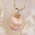 <10055>princess macron necklace white lace (pink)