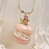<10055>princess macron necklace white lace (pink)