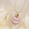 <10056>princess macron necklace white lace (lavender)
