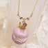 <10056>princess macron necklace white lace (lavender)