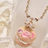 <10057>flour princess macron necklace (pink)