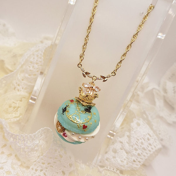 <10058>alice macron necklace(blue)