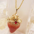 <10059>queen flour princess strawberry necklace (pure red)