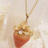 <10060>queen flour princess strawberry necklace (elegant rose)