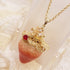 <10061>queen flour princess strawberry necklace (pure red)