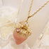 <10062>queen flour princess strawberry necklace (pink)