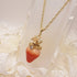 <10070>princess strawberry necklace leaf (pure red)