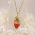 <10070>princess strawberry necklace leaf (pure red)
